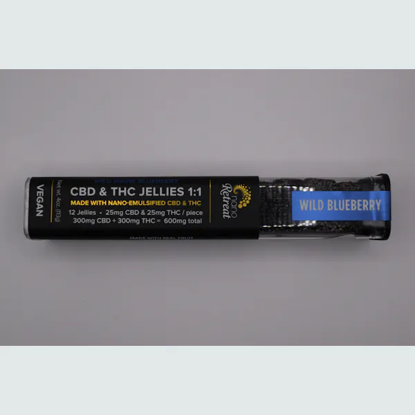 Nano Retreat CBD & THC Jellies | Wild Maine Blueberry | 600mg